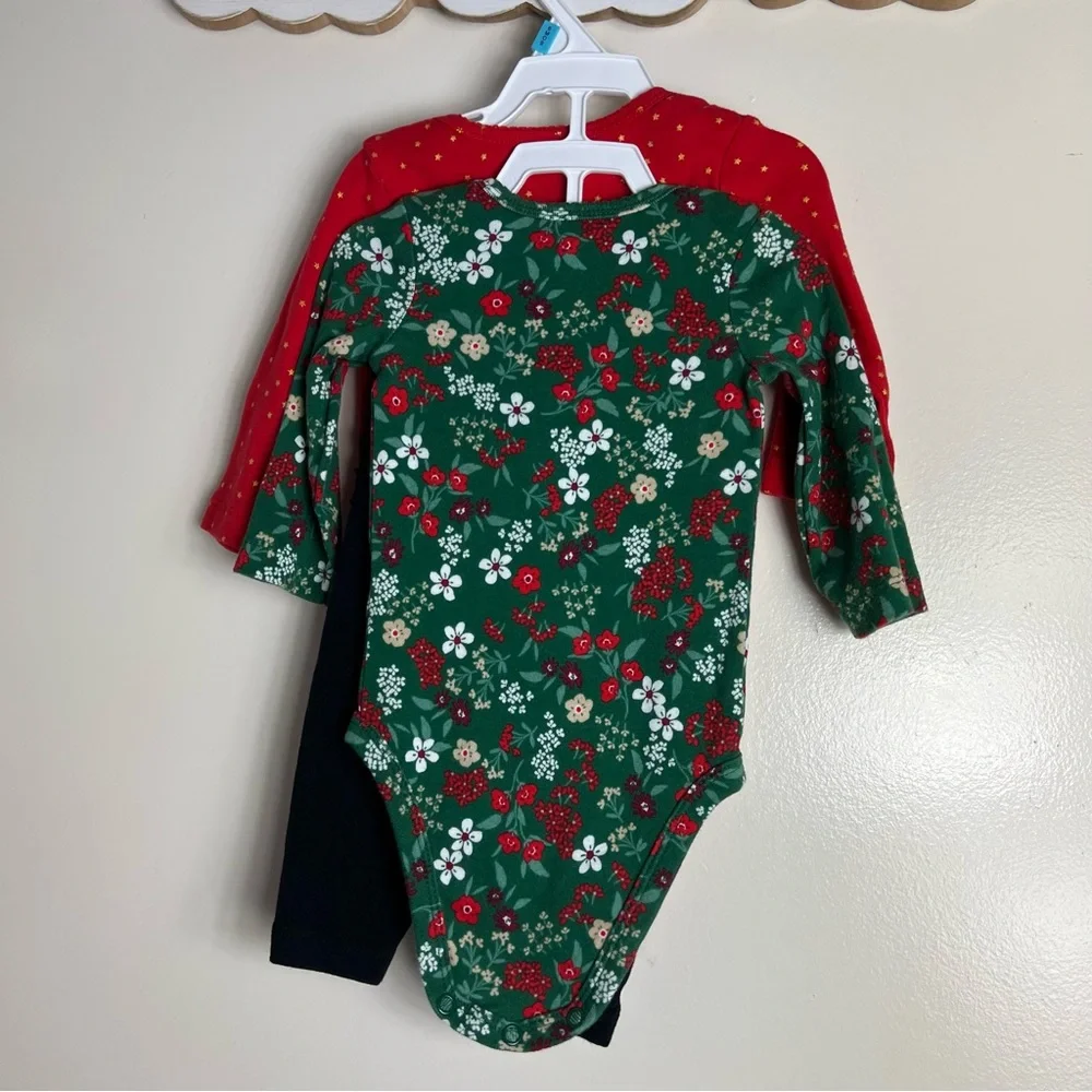 Baby‎ Girl Carter's 3-Piece Floral Holiday Outfit Set